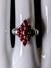 Vintage Gold-Tone Marquise Cluster Cocktail Ring with Clear Rhinestones — listing 2