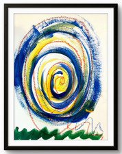 Original Abstract Botanical Mixed Media Painting with Gold Leaf Accents, Signed Jonnie K.C. Chardonn, Framed