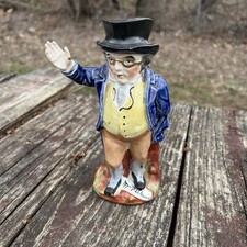 Staffordshire-Style Mr. Pickwick Character Figurine, Top Hat & Raised Hand — listing 2