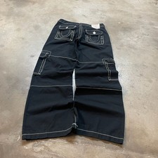 True Religion Men's Red Cargo Shorts, Size 33, Horseshoe Flap Pockets