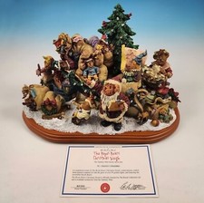 Boyd's Bears Christmas Sleigh Centerpiece with Plush Bear and Poinsettia Floral Arrangement — listing 5