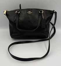 Coach Kelsey Satchel in Black Pebble Leather with Floral Rivets, 2-Way Handbag/Crossbody — listing 3