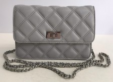 Vintage Black Leather Quilted Flap Crossbody Bag with Gold Logo Turn-Lock — listing 3