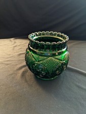 Emerald Green Glass Rose Bowl / Posy Vase with Flared Rim — listing 6