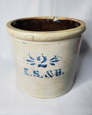 Antique Salt-Glazed Stoneware Canning Jar with Cobalt Blue Stenciled Decoration — listing 6