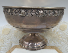 Vintage Weighted Sterling Silver Pedestal Compote / Candy Dish with Gadroon and Pierced Reticulated Rim — listing 6