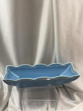 Set of 7 Glazed Terracotta Planters with Embossed Leaf/Lotus Motif in Weathered Blue-Green Glaze — listing 6