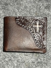 Ranger Belt Company Brown Croc-Embossed Genuine Leather Bifold Wallet — listing 2