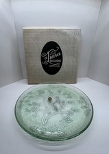 Tiara Indiana Glass Chantilly Green Sandwich Pattern 8" Salad Plate (Uranium Glass) — listing 5