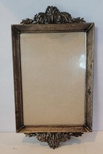 Vintage Ornate Brass Frame with Convex Glass Portrait Print of 18th-Century Lady — listing 6
