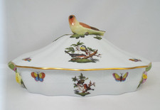 Herend Hungary Hand-Painted Porcelain Baluster Vase with Rothschild Bird Motif