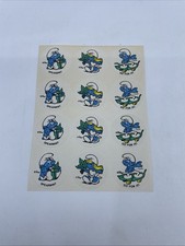 Vintage Smurf Scratch 'n Sniff Smurfy Bubble Gum Stickers - Sealed Pack of 12 — listing 6