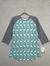 LuLaRoe Randy Disney Minnie Mouse Bow Raglan Tee, Black with Bow-Print Sleeves, Size XS/Small — listing 3