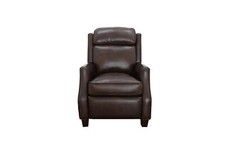 Barcalounger Brown/Wine Leather Club Chair Recliner — listing 3