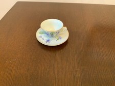 Napco Hand-Painted Porcelain Demitasse Teacup with Floral Bouquet and Burgundy Panels — listing 5