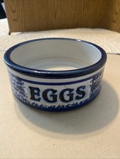 Blue Spongeware Stoneware Serving Bowl — listing 3