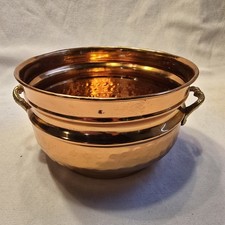 Vintage Embossed Copper Cachepot Planter with Floral Motif — listing 5
