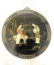 Chinese Mother-of-Pearl Shell Inlay Wall Panel with Guanyin/Beauty Figure, Framed — listing 4