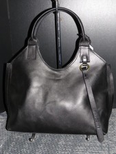 Raven + Lily Handmade Leather Foldover Backpack, Cognac Brown, 12"x9"x4" — listing 5