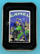 Vintage Zippo Joe Camel Biker on Motorcycle Lighter with Pewter Emblem — listing 2