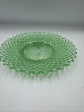 Green Depression Glass Footed Sherbet / Ice Cream Dish, Paneled Fan-Shaped Bowl Set of 4, listing 5