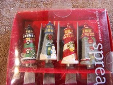 Boston Warehouse Holiday Lighthouses Spreader Set (Set of 4 Stainless Steel Cheese/Butter Spreaders) — listing 4