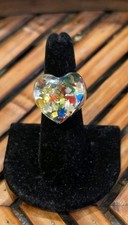 Vintage Clear Faceted Acrylic Lucite Ring Presentation Box with Black Velvet Insert — listing 5