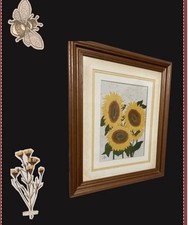 Framed Sepia-Toned Sunflower Print with Distressed Textured Border Mat — listing 3