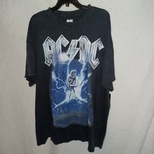 AC/DC Logo Graphic Band T-Shirt, Black Mineral Wash, Size L