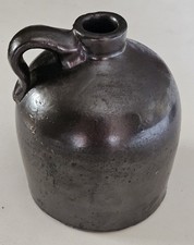 Antique Two-Tone Stoneware Whiskey Jug, 2-Gallon, Brown Albany Slip Top with Bristol Glaze Body — listing 4