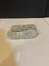 Vintage Pressed Glass Star & Fan Cut Serving Bowl, Clear, 10.5" — listing 2