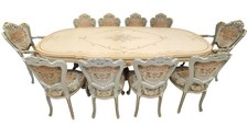 Set of 6 Italian Venetian Rococo Style Red Lacquered and Parcel-Gilt Side Chairs with Pierced Splat Backs and Cabriole Legs — listing 4