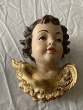 Italian Winged Cherub Wall Plaque with Floral Garland — listing 5