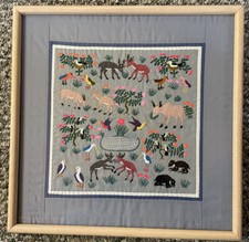 Hmong Hill Tribe Hand-Embroidered 10" x 10" Floral Textile Panel — listing 2