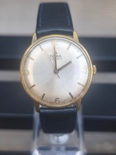 Vintage Doxa Men's Dress Watch, Gold-Tone Case, Manual Wind, Silver Sunburst Dial — listing 3
