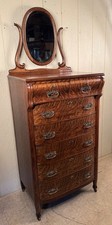 Antique Chest of Drawers Being Refinished (Solid Wood Dresser Carcass with Drawer Fronts, Diamond Escutcheon Inlays) — listing 4