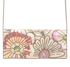 Floral Print Faux Leather Clutch with Bamboo Turn-Lock and Gold Chain Strap — listing 5