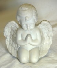 Vintage Bisque Porcelain Praying Cherub Angel Figurine — listing 4