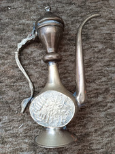 Vintage Middle Eastern Hand-Engraved Brass Dallah Coffee Pot / Ewer with Domed Lid — listing 5