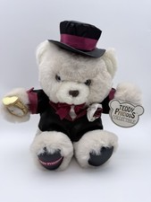 Large Plush Teddy Bear in Cream Satin Groom Tuxedo with Top Hat — listing 5