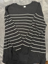 Gap Men's Striped Crewneck Sweater, Blue & Burgundy, Size XL