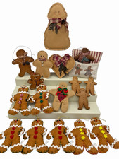 Felt Gingerbread House Christmas Ornament with Gingham Door and Red Gem Accents — listing 6