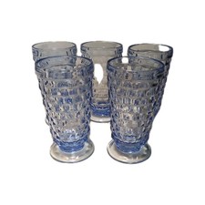 Vintage Cube/Diamond Pattern Footed Glass Bowl with Scalloped Rim — listing 6