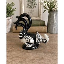 Pair of Black and White Ceramic Stepped Vases with Curved Openings — listing 4