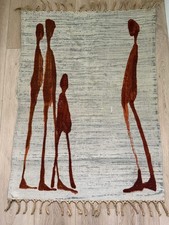 Handwoven Wool Flatweave Rug with Geometric Tribal Pattern (Gray & Cream) — listing 5