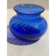 Cobalt Blue Swirl Art Glass Oval Boat-Shaped Bowl — listing 2