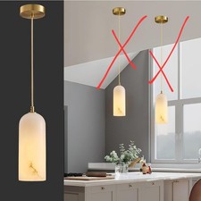 Contemporary Alabaster Panel Pendant Light with Brass Canopy — listing 3