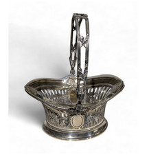 Cut Crystal Barrel Vase with 800 Silver Collar Rim — listing 5