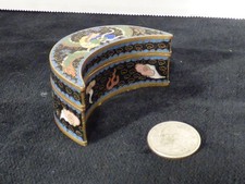 Chinese Export Silver-Gilt and Enamel Miniature Hinged Trinket/Pill Box with Floral Cloisonné Decoration — listing 3