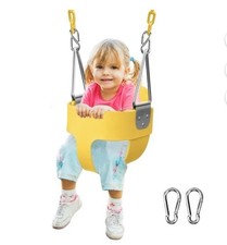 Green Full-Bucket Toddler Swing Seat with Coated Chains and T-Bar — listing 6